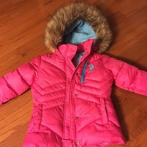 Pink puffer girl jacket